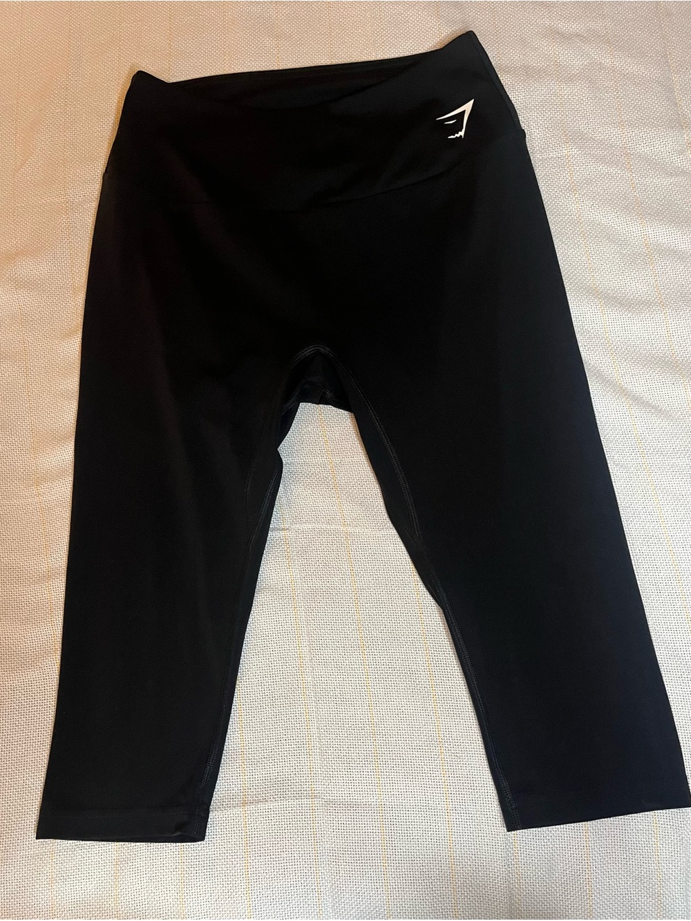 Gymshark Kids Black Capri Leggings with White Logo
